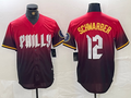 Custom #12 Red 2024 PHI Baseball Shirt Top