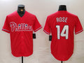 Custom #14 Red PHI Baseball Shirt Top