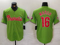Custom #16 Green PHI Baseball Shirt Top