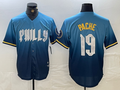 Custom #19 Blue 2024 City Connect PHI Baseball Shirt Top