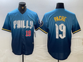 Custom #19 Blue 2024 City Connect PHI Baseball Shirt Top
