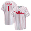 Custom #1 White PHI Baseball Shirt Top