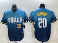 Custom #20 Blue 2024 PHI Baseball Shirt Top