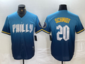 Custom #20 Blue 2024 PHI Baseball Shirt Top