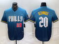 Custom #20 Blue 2024 PHI Baseball Shirt Top