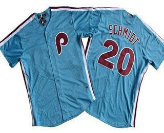 Custom #20 Light Blue PHI Baseball Shirt Top