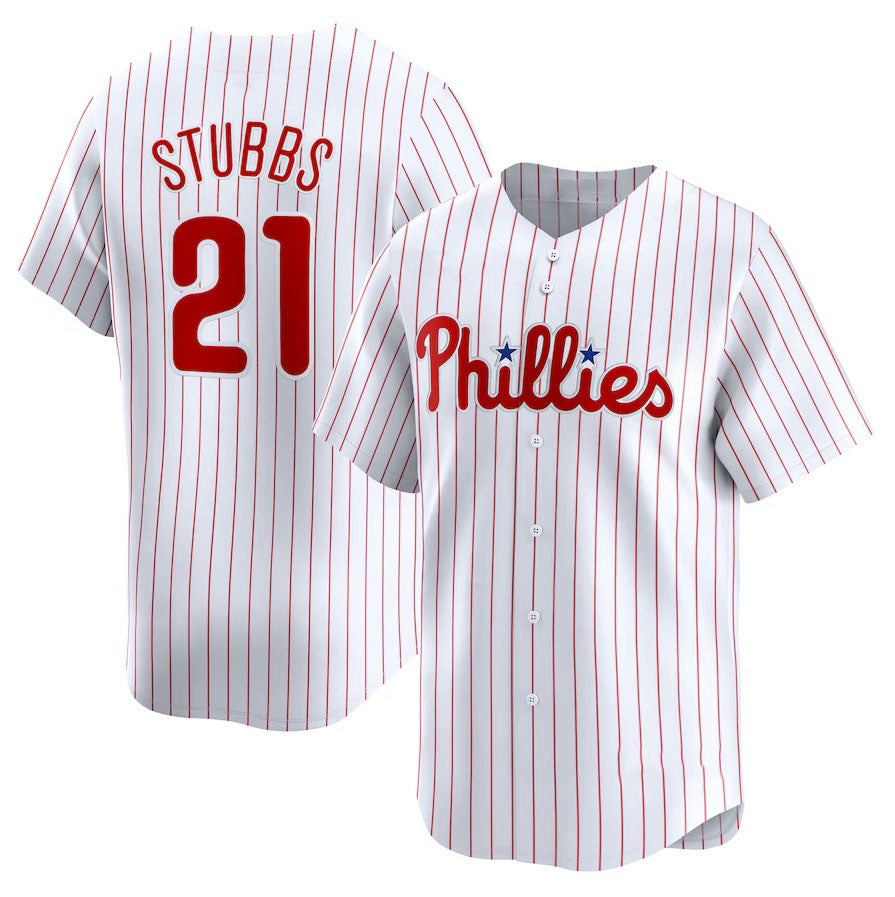 Custom #21 White PHI Baseball Shirt Top