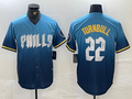Custom #22 Blue 2024 PHI Baseball Shirt Top