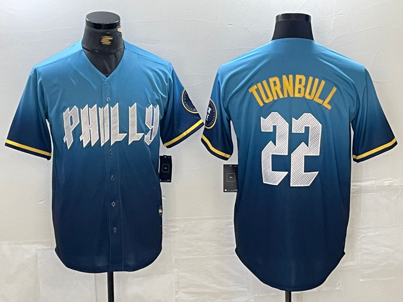 Custom #22 Blue 2024 PHI Baseball Shirt Top