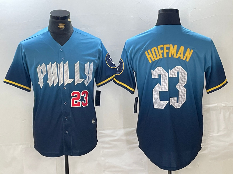 Custom #23 Blue 2024 City Connect PHI Baseball Shirt Top