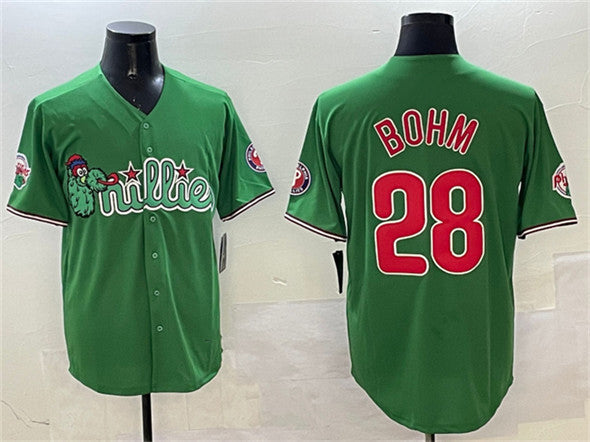 Custom #28 Green PHI Baseball Shirt Top
