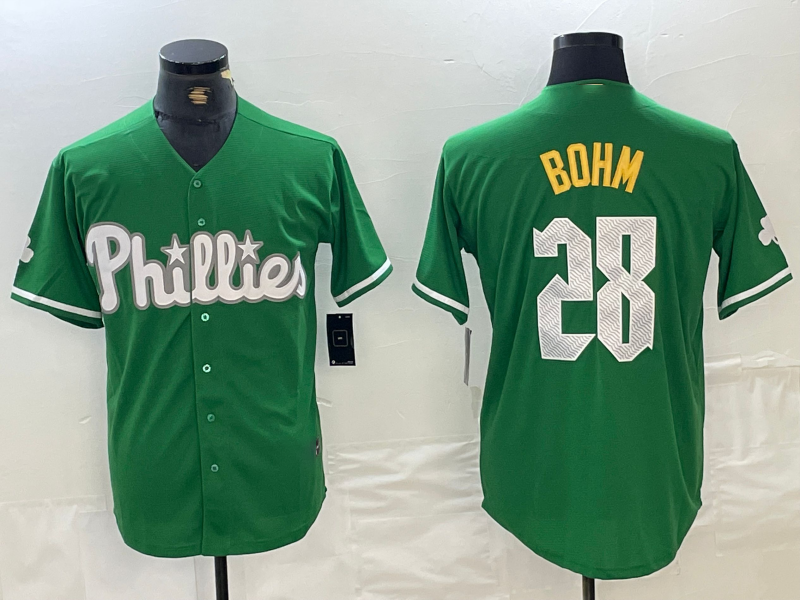 Custom #28 Green PHI Baseball Shirt Top