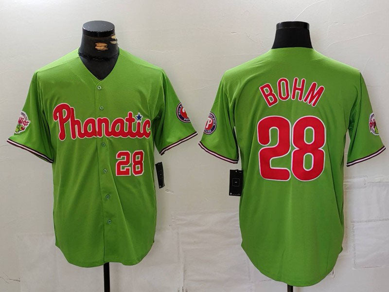 Custom #28 Green PHI Baseball Shirt Top