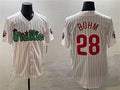 Custom #28 White PHI Baseball Shirt Top