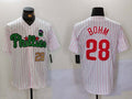 Custom #28 White PHI Baseball Shirt Top