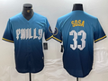 Custom #33 Blue 2024 City Connect PHI Baseball Shirt Top