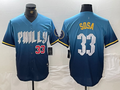 Custom #33 Blue 2024 City Connect PHI Baseball Shirt Top