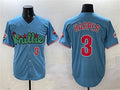 Custom #3 Light Blue PHI Baseball Shirt Top
