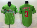 Custom #3 Green 2024 PHI Baseball Shirt Top