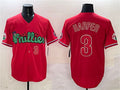 Custom #3 Red PHI Baseball Shirt Top