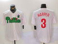 Custom #3 White PHI Baseball Shirt Top