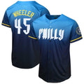 Custom #45 Blue 2024 City Connect PHI Baseball Shirt Top