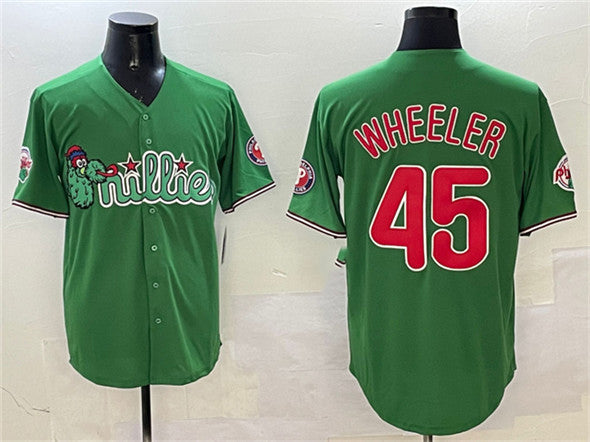 Custom #45 Green PHI Baseball Shirt Top