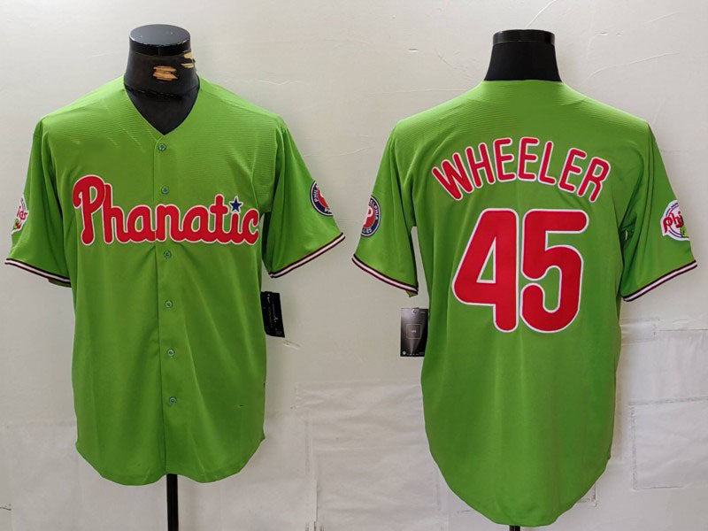 Custom #45 Green PHI Baseball Shirt Top
