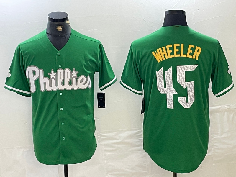 Custom #45 Green PHI Baseball Shirt Top