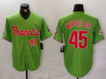 Custom #45 Green PHI Baseball Shirt Top