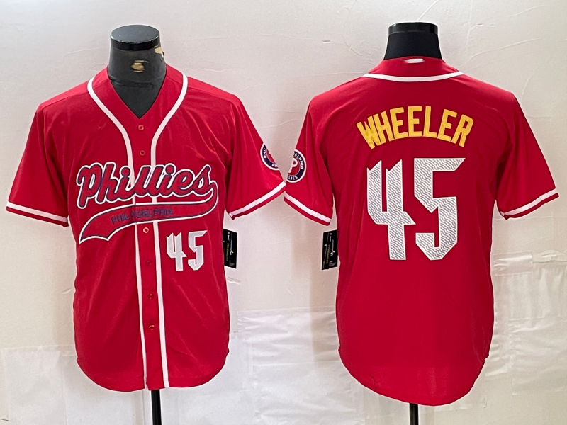 Custom #45 Red PHI Baseball Shirt Top