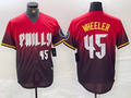 Custom #45 Red 2024 PHI Baseball Shirt Top