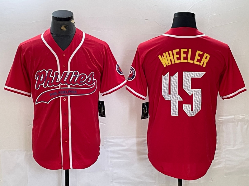 Custom #45 Red PHI Baseball Shirt Top