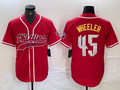 Custom #45 Red PHI Baseball Shirt Top