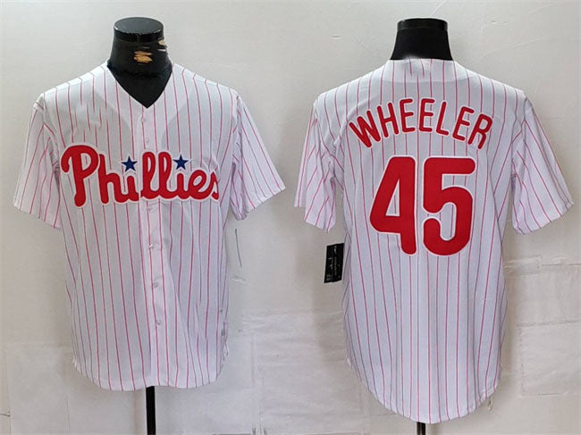 Custom #45 White PHI Baseball Shirt Top
