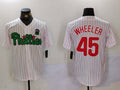 Custom #45 White PHI Baseball Shirt Top