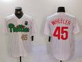 Custom #45 White PHI Baseball Shirt Top