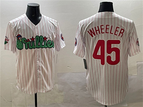 Custom #45 White PHI Baseball Shirt Top