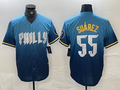 Custom #55 Blue 2024 PHI Baseball Shirt Top