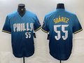 Custom #55 Blue 2024 PHI Baseball Shirt Top