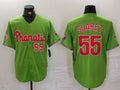 Custom #55 Green PHI Baseball Shirt Top