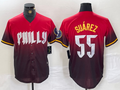 Custom #55 Red 2024 PHI Baseball Shirt Top
