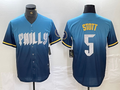 Custom #5 Blue 2024 PHI Baseball Shirt Top