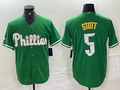 Custom #5 Green 2024 City Connect PHI Baseball Shirt Top