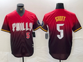 Custom #5 Red 2024 PHI Baseball Shirt Top
