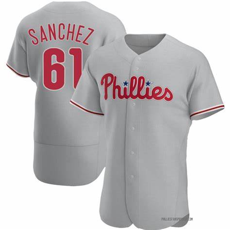 Custom #61 Grey PHI Baseball Shirt Top