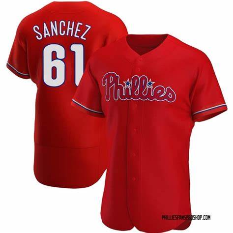 Custom #61 Red PHI Baseball Shirt Top