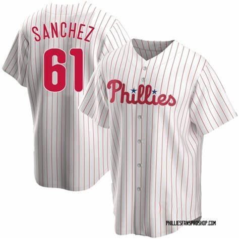 Custom #61 White PHI Baseball Shirt Top