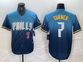 Custom #7 Blue 2024 City Connect PHI Baseball Shirt Top