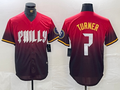 Custom #7 Red 2024 PHI Baseball Shirt Top